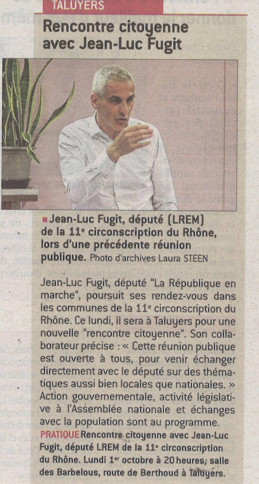 Rencontre citoyenne avec Jean-Luc Fugit