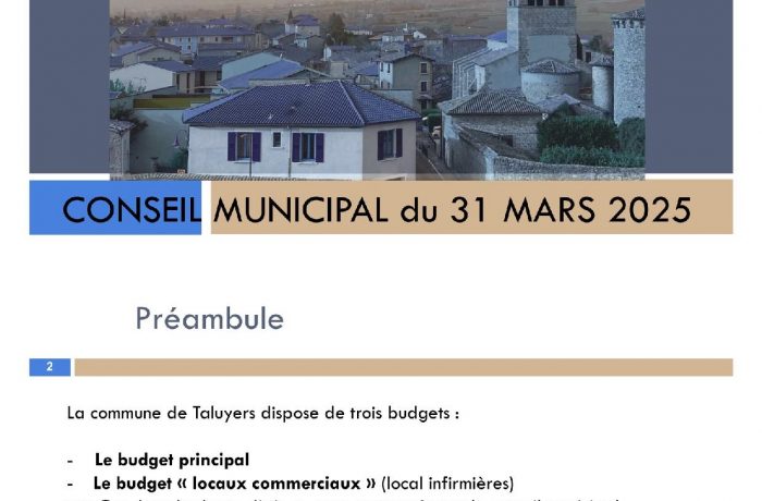 Présentation du Budget 2025